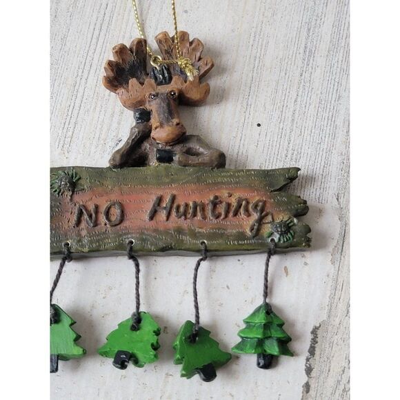 No hunting sign moose Xmas tree ornament Forest Huntsman - Picture 3 of 6